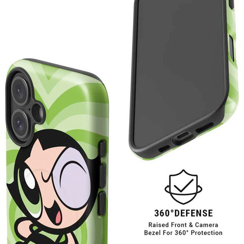 Cartoon Network Powerpuff Girls Buttercup Green Hearts iPhone 16 Plus Magsafe Impact Case